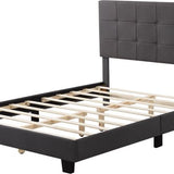 Bedombouw - Grijs - 147x206x110cm - Bedombouw met Hoofdbord - De perfecte combinatie van comfort en stijl voor je slaapkamer