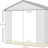 Gereedschapsschuur met ventilatieraam - kunststof met metaal - 190x240x228 cm