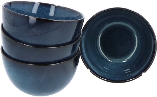 Servies 16 delig 4-persoons - Reactive Glaze - Blauw