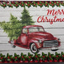 Kerst Deurmat - Deurmat kerstauto - Linnen Kerstmat - Deurmat - Vloermat - Antislip - Droogloopmat - Deurmat met tekst - Decoratieve Deurmat - Merry Christmas Deurmat - Deurmat Voor Binnen en Buiten - 59,5x40 CM