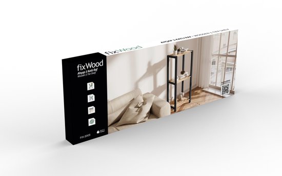 Fixwood Opbergrek 3 Lagen – Kunststof & Hout – Lichtgewicht Multifunctioneel Kastje – Voor Keuken, Woonkamer of Badkamer – 78 x 35 x 29 cm