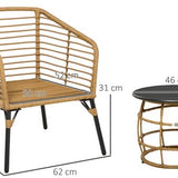 Rotan tuinmeubelset 3-delig. Zitgroep met kussens voor terras balkon