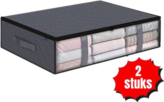 Onderbed opbergtas - 2 stuks - 60x45x15 cm - Kleding of Dekbed opbergen onder het Bed