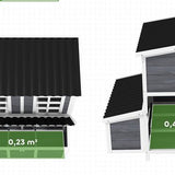 Kippen Legnest voor 4-6 Kippen - Waterdicht Dak - 100x86x100cm - grijs