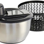 Slacentrifuge RVS 5L met Snij- en Raspmessen – Salade Spinner – Sladroger – Slakom met Mandoline – Groentesnijder – Julienne Snijder – RVS Mengkom