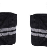 Fitness - Crossfit Polsband - 2 stuks - Grijs - Zwart - Polsbandage Wrist Support Wraps - Pols Bandage Band - Bodybuilding Support - Gewichthef Straps - Krachttraining Lifting Workout Straps