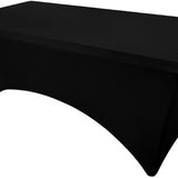 Rechthoekige Tafelhoes Stretch – 180 x 75 x 75 cm – Elastisch & Strak – Wasbaar – Zwart – Voor Feesten, Beurzen & Evenementen