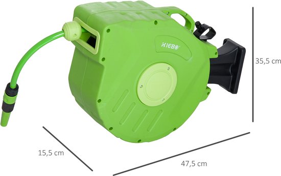 4goodz Wandslangenbox 180 graden Draaibare Slanghaspel 15 mtr - Automatische oprol