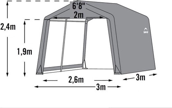 ShelterLogic® Opslagtent-Gereedschapsschuur 297x305x249 cm - SL70333