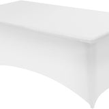 Rechthoekige Tafelhoes Stretch – 180 x 75 x 75 cm – Elastisch & Strak – Wasbaar – Wit – Voor Feesten, Beurzen & Evenementen