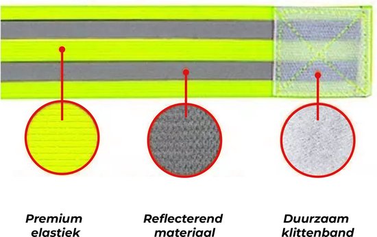 24ME® - 2 Stuks Reflecterende Elastieke Hardloop Band - Geel Veiligheidsband - Sportarmband
