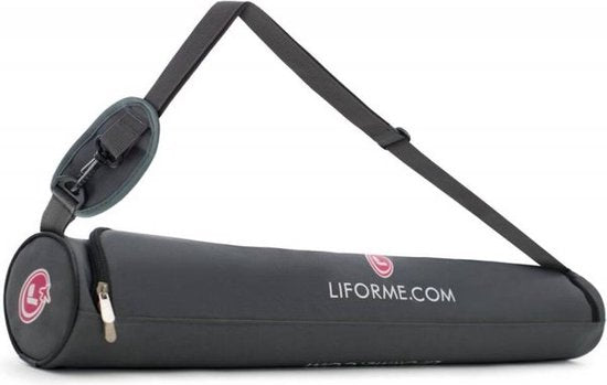 Liforme Compacte Travel Yogamat Grijs - (66 x 180 x 0,2 cm) 1,6 kg | Inclusief Draagtas | Lichtgewicht & Reisvriendelijk | Uitstekende Grip & Snel Drogend | Milieuvriendelijk Rubber | AlignForMe Markeringen | Geschikt voor Yoga Onderweg