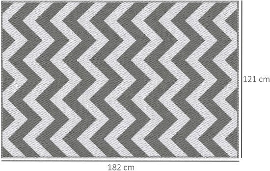 4goodz Waterbestendig Buitenkleed met Draagtas 121x182 cm - Grijs/Wit