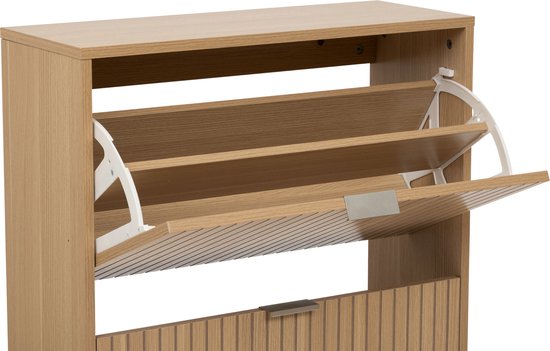 Schoenenkast Tasso 3 lades 24x63x131 cm - voor 18 paar - Bruin