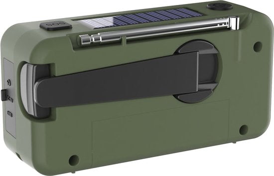 Noodradio - & Hand Crank Powerbank - AM-FM-WB Emergency Radio - & - Groen