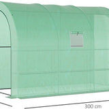 Kas, Tuinkas met Plastic Bedekking, UV-bestendig 300x150 cm - Groen