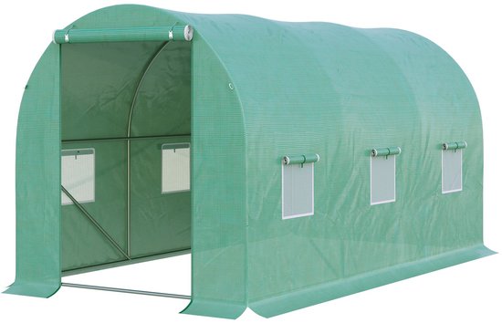 4goodz Tunnelserre Kweekkas 395x195x190 cm - Gaasplastic met Raam
