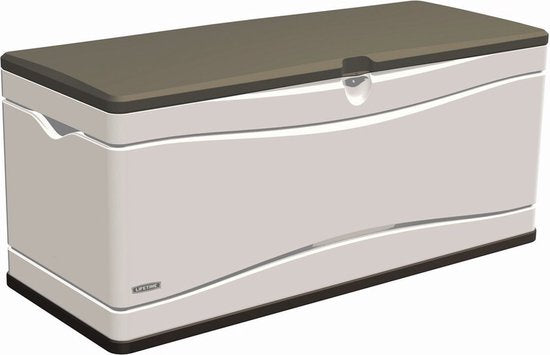 Life-time Kunststof Kussenbox 495L - tuinkist - 61x152x67cm - Lichtgrijs