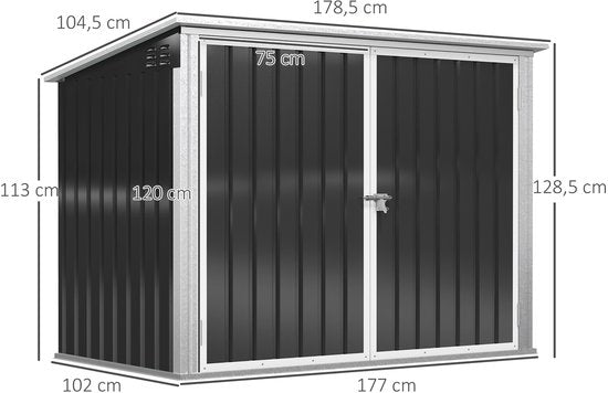 Gegalvaniseerd Stalen Containerombouw - Afvalbak kliko ombouw voor 2 containers