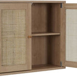 Hangkastje Bali Rattan - Wand Badkamerkast Hangend met Rattan - Bruin