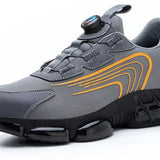 Veiligheidsschoenen Heren - Maat 48 - Stalen Neus & Anti-Perforatie Zool - Lichtgewicht & Ademend - Anti-Slip Werkschoenen met Draaisluiting - Grijs