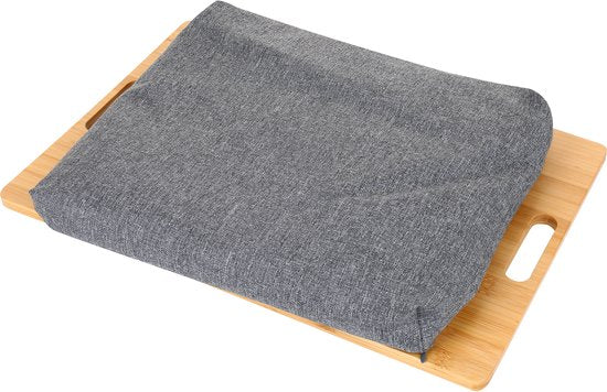 Schoottafel Laptop – Laptoptafel voor Bank-Bed – Bamboe Dienblad met Kussen – Ontbijt Bed Tafel – Laptopkussen – Met Handgrepen