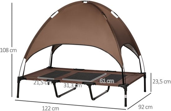 Hondenligbed met luifel - ademend - Large