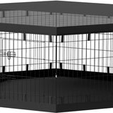 Puppyren, Ø159 - 76 cm - 8 Panelen, Bodemzeil en Afdakzeil