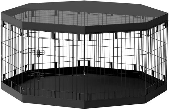 Puppyren, Ø159 - 76 cm - 8 Panelen, Bodemzeil en Afdakzeil
