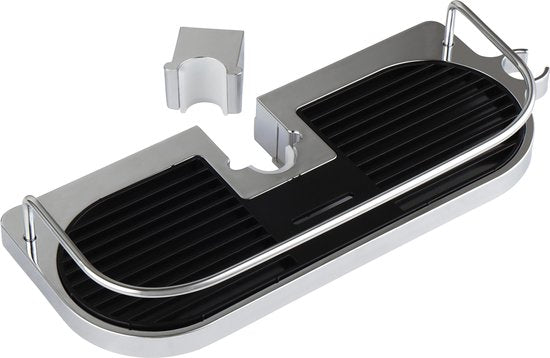 4Goodz zwart chromen doucheplank voor douchestang 30x12x5cm
