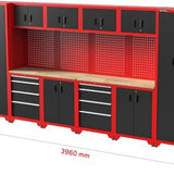 Feistos Gereedschapswand Hoge kast Juno 11 - 46x396x198cm - Zwart/Rood