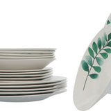 Servies Porselein 6 persoons set 18 delig Vegetal - Wit/Groen