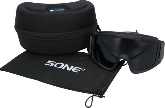 5one® Alpine 4 Black Skibril met anti-condens en bewaarcase - UV 400