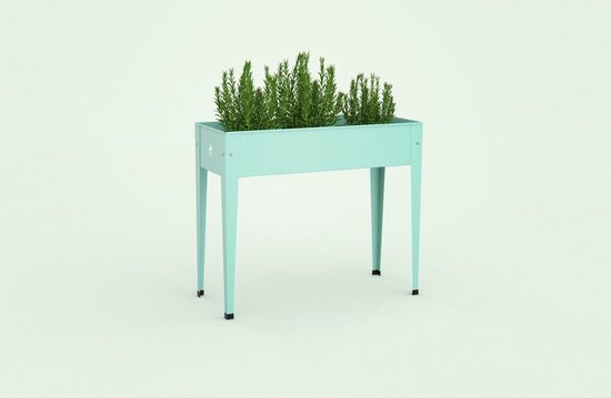 Herstera Garden® Urban Hoge Plantenbak Staal - 100x40x84cm - Mintgroen