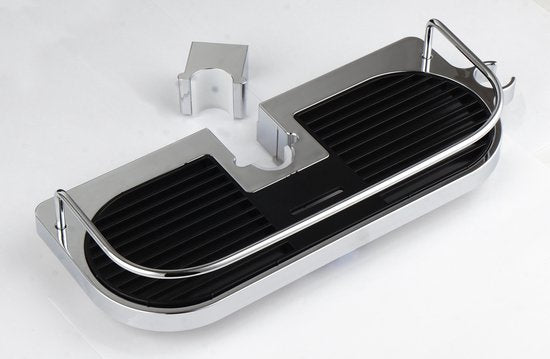 4Goodz zwart chromen doucheplank voor douchestang 30x12x5cm