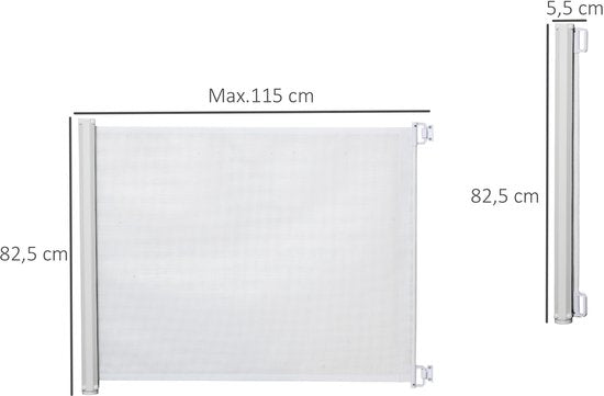4goodz Uitschuifbaar Traphek 115x82,5 cm voor Huisdieren - Wit
