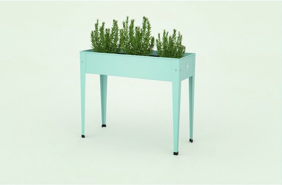 Herstera Garden® Urban Hoge Plantenbak Staal - 100x40x84cm - Mintgroen