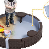 4goodz Zandbak Rond met 3 Zitjes en Beschermhoes