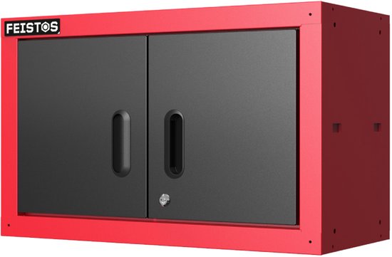 Feistos Gereedschapswand Hoge kast Juno 11 - 46x396x198cm - Zwart/Rood