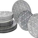 Serviesset 6 persoons Porselein Bohemia Ethnic 18-delig - Zwart/Wit