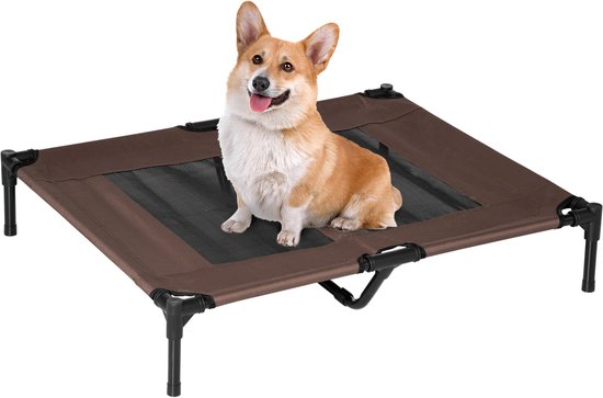 Ventilerend Hondenligbed 92x76x18cm- Comfortabele hondenstretcher - Bruin