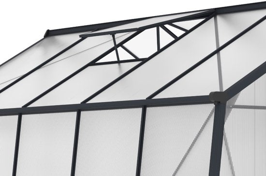Westmann Aurora 810 - TuinKas met fundering - Antraciet 309x248 cm