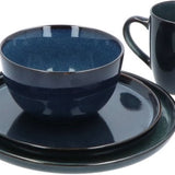 Servies 16 delig 4-persoons - Reactive Glaze - Blauw