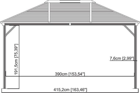 Sojag - SJ04200 - Paviljoen - Pergola - Partytent - 261 x 296 x 423 cm
