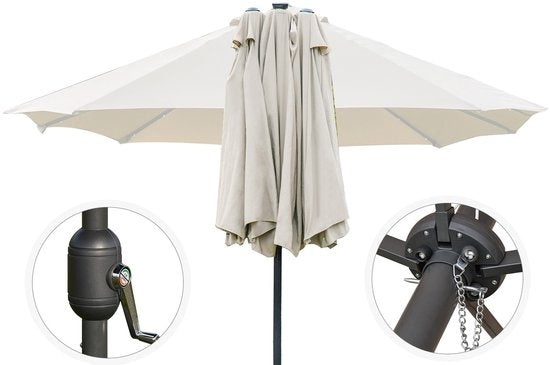 4goodz Duo-parasol 460x270 - brede XL parasol - Donkergrijs