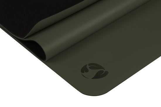 Ecoyogi PRO GRIP Yogamat (180 x 65 x 0,42 cm) - Olijf Groen - 100% Natuurrubber en Vochtabsorberende PU Top Laag | Geweldige veerkracht | Onder alle omstandigheden een stevige grip | Geschikt voor Hot, Bikram, Vinyasa, Flow, Ayenger en Ashtanga Yoga