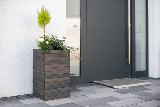 Westmann Mono Houten Plantenbak Pilaar 35x35x56 cm - Grijs