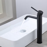 Luzzo® Serru - Messing Wastafelkraan Hoog Diamondgrip - Mat Zwart