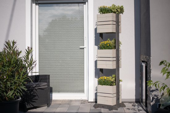 Westmann Maja Houten Plantenbak Pilaar 50x50x170 cm - Grijs