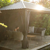 Sojag Aluminium paviljoen Marsala 1216 - Hardtop Gazebo met klamboe 363x483x293 cm - Antraciet